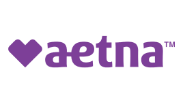 Aetna logo in purple text with a heart-shaped icon to the left and the trademark symbol to the upper right.